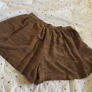Joie Brown & Black Pleated Shorts